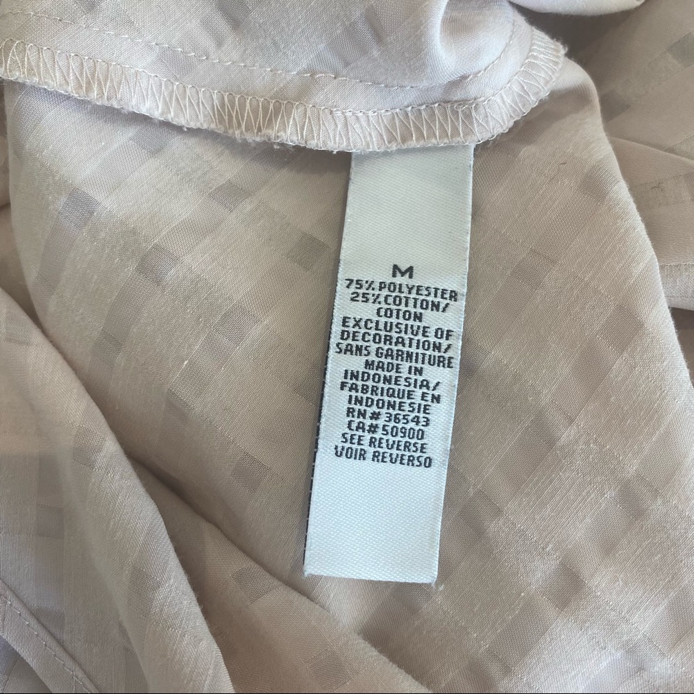 Calvin Klein Vintage Pink Blouse Cowl Neck checkered Pattern Fabric Top Size M - Picture 7 of 8